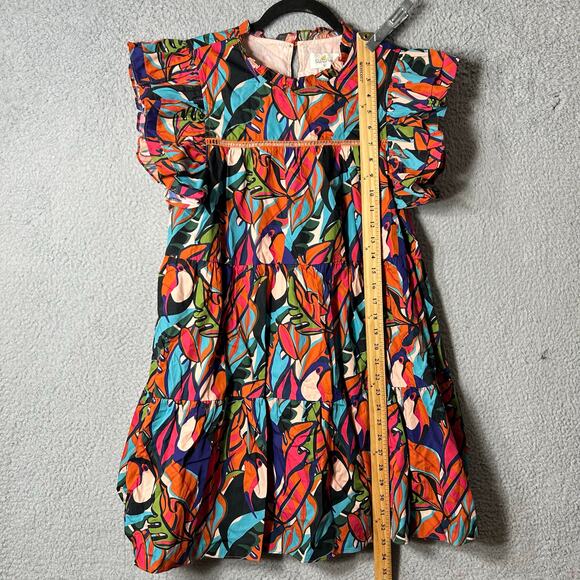 Palms Away‎ Dress Womens S Multicolor Short Sleeve Cotton Mini Summer Vacation - Picture 8 of 13
